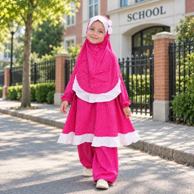Kids Lilen Khimar Set With Kuchi KCK136 1