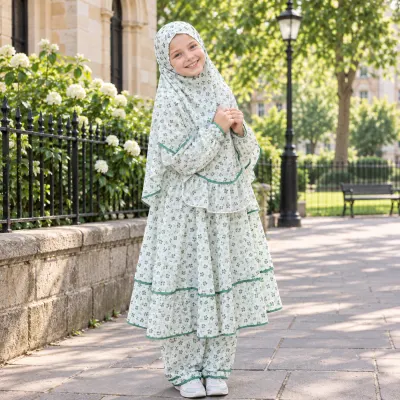 Kids Cotton Khimar Set KCK133 2