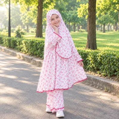 Kids Cotton Slub Khimar LCS130 2