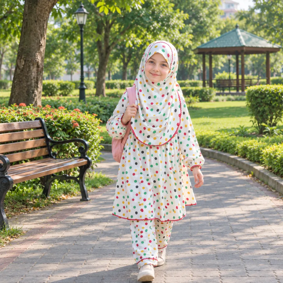 Kids Cotton Khimar LCT130