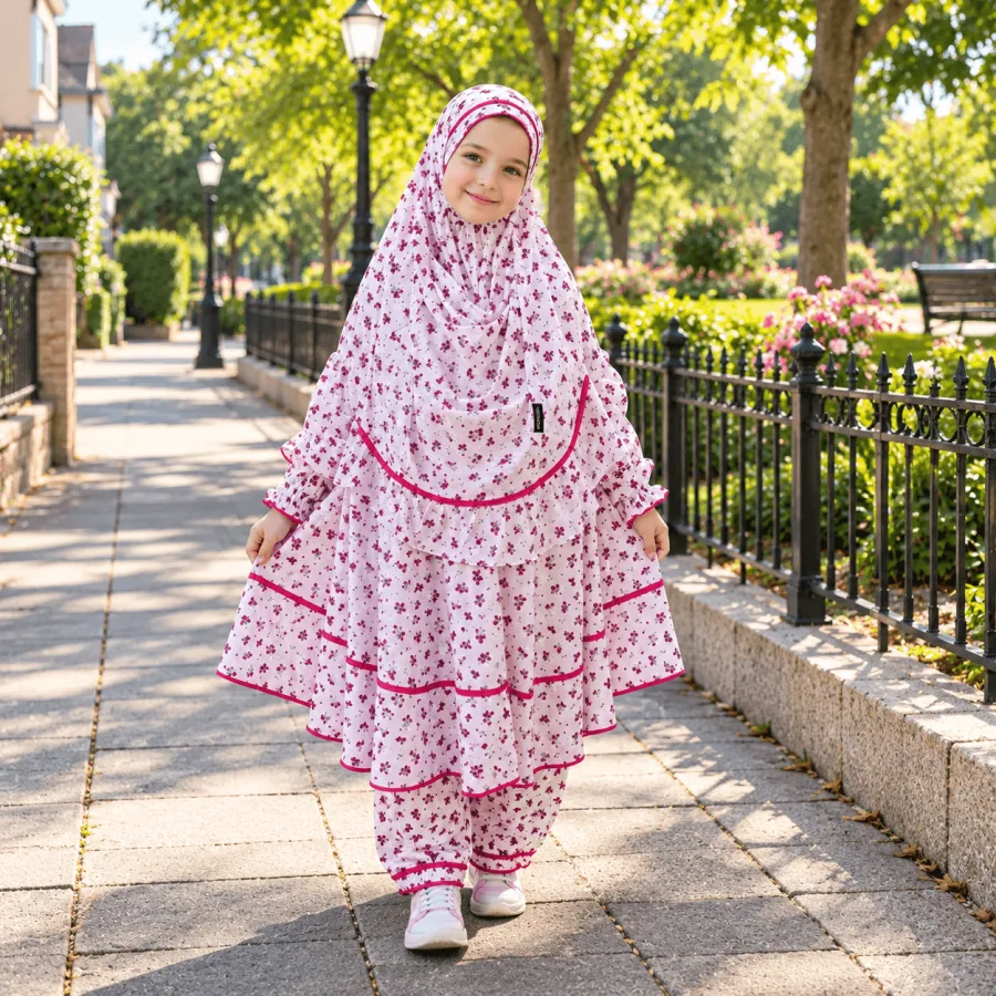 Kids Cotton Khimar Set KCK134