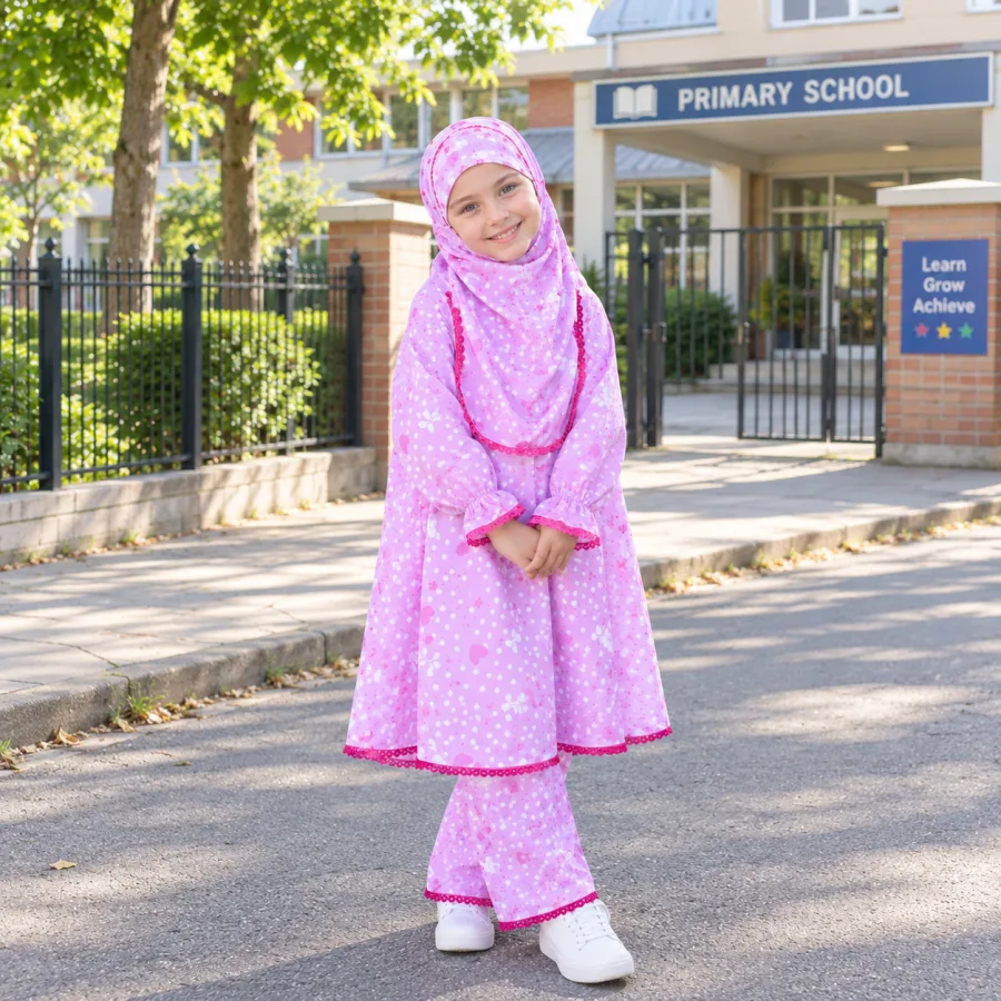 Kids Linen Khimar Set LSA261003