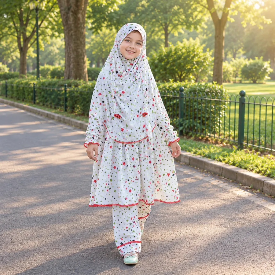 Kids Cotton Khimar Set KCK136