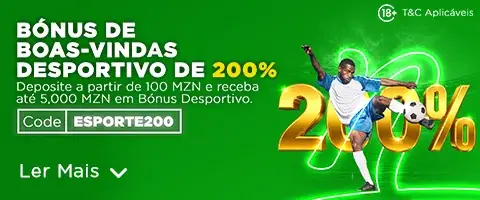 Bônus de Boas-Vindas Desportivo de 200%