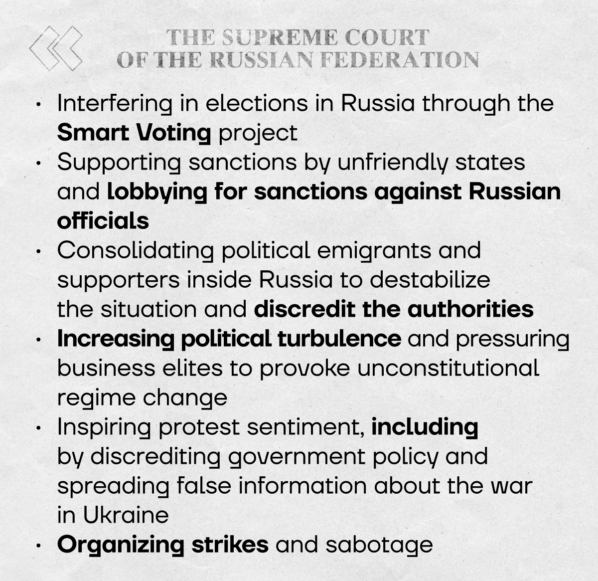 Excerpt listing ACF activities