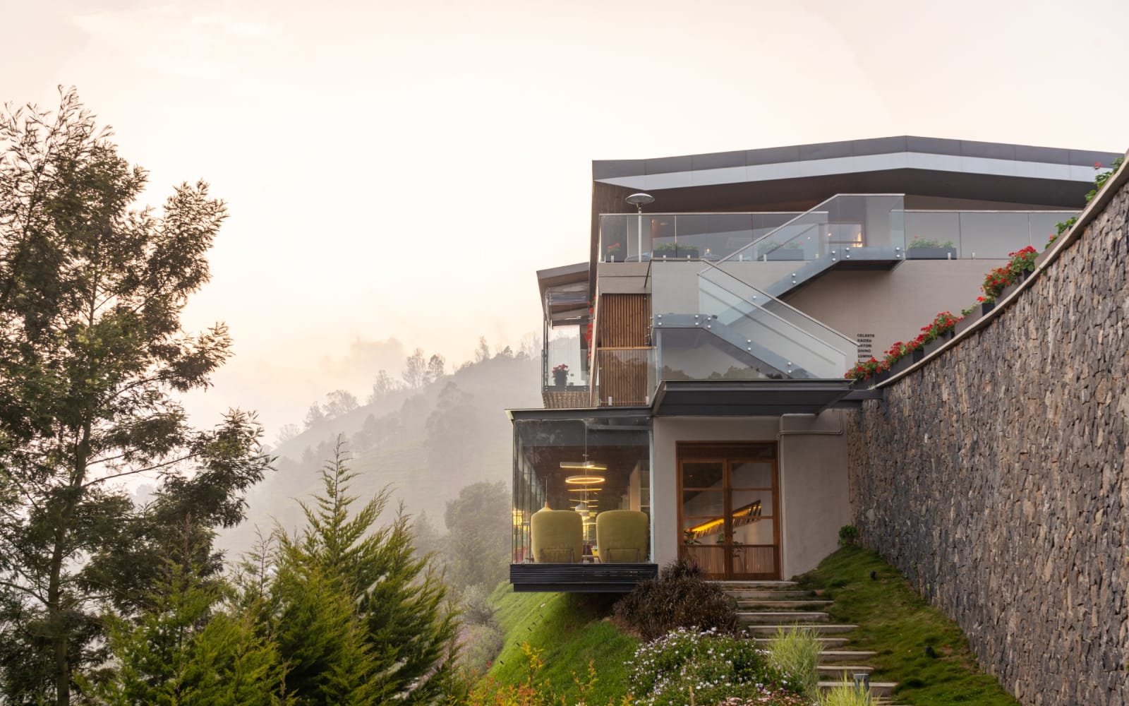 Dining over the valley