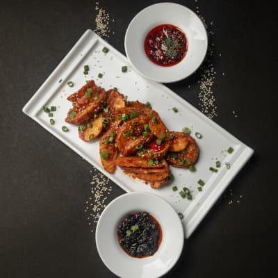 Xin Spicy Garlic Potato — crisp potato fingers wok-tossed in Sichuan chilli, garlic and spring onion