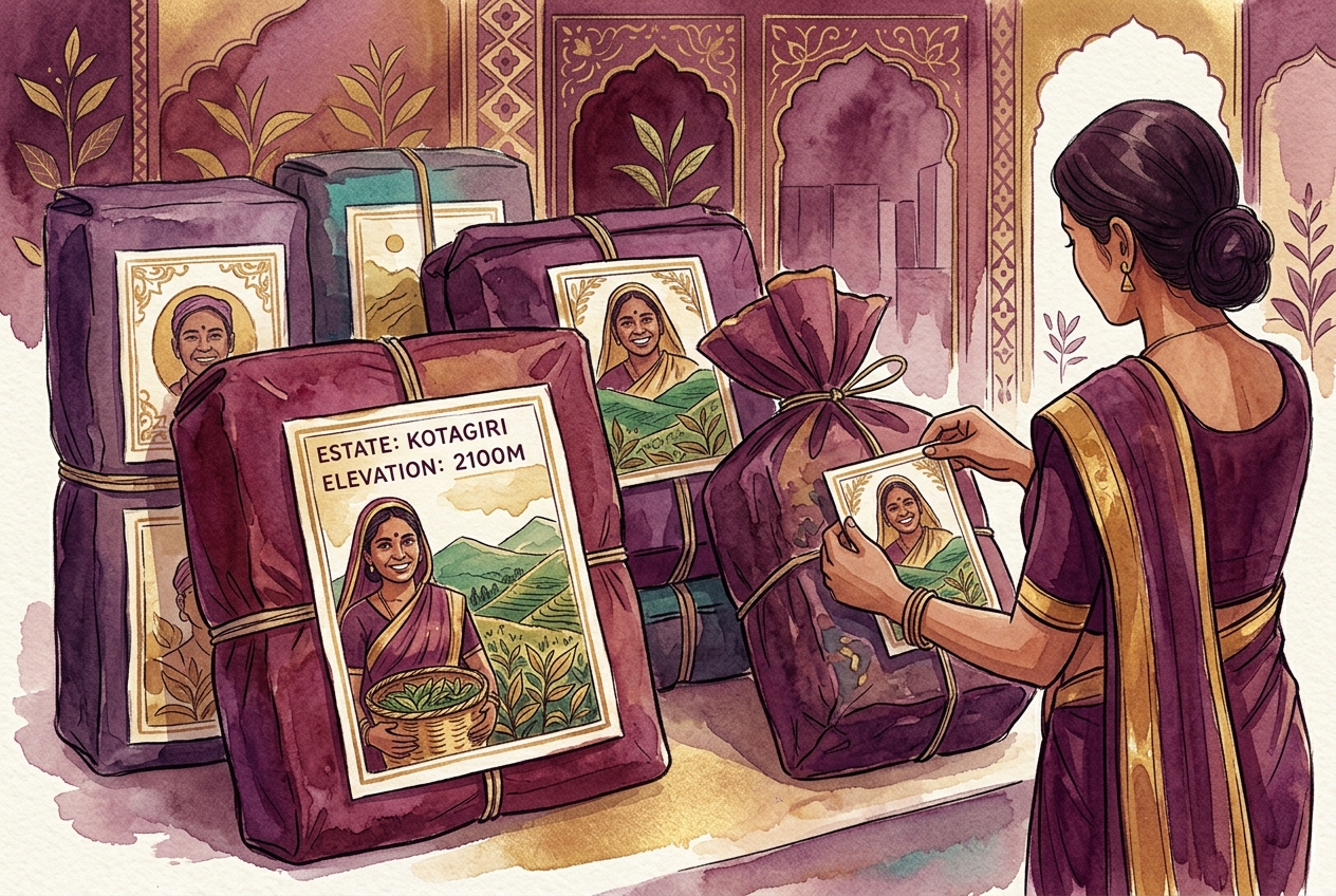 Xin Canvas card — What if Nilgiri tea had names and faces, like fine wine?