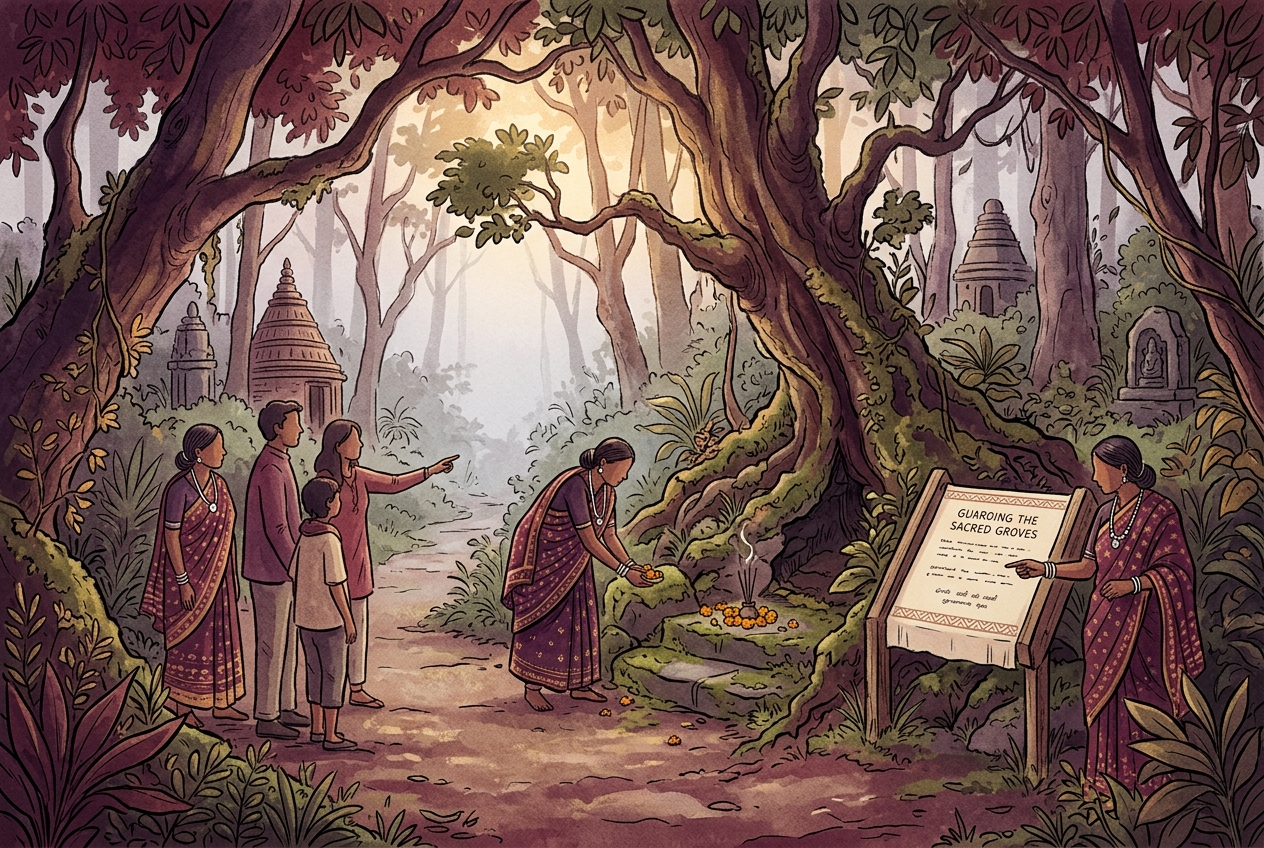What if tourists became guardians of Nilgiri sacred groves? — a card from the The Nilgiris deck of the Xin Canvas