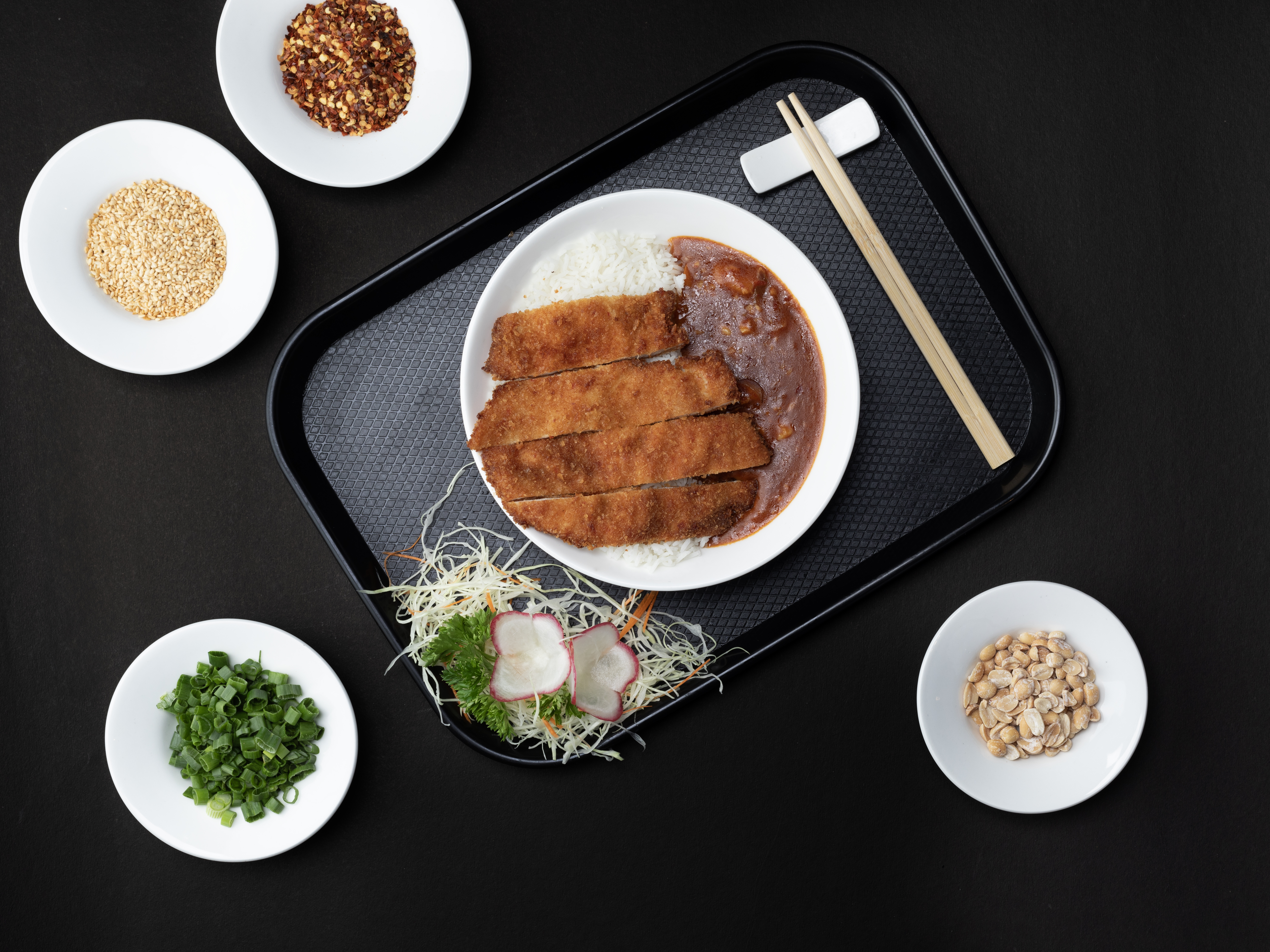 Xin Katsu Curry — Japanese panko-crumbed chicken cutlet with mild curry sauce over jasmine rice