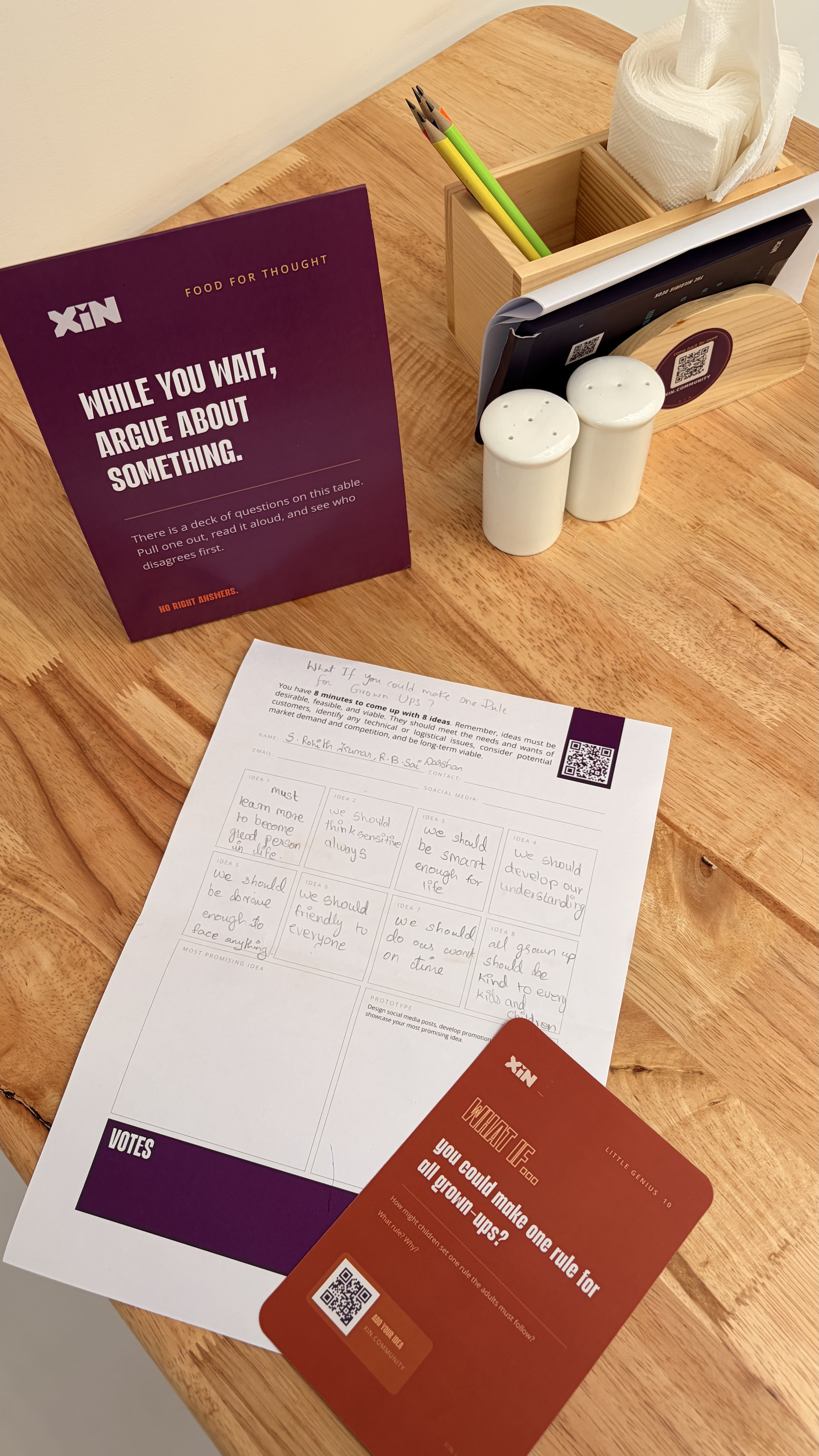 Some restaurants give you a menu. We give you an Idea Card. — Xin Journal