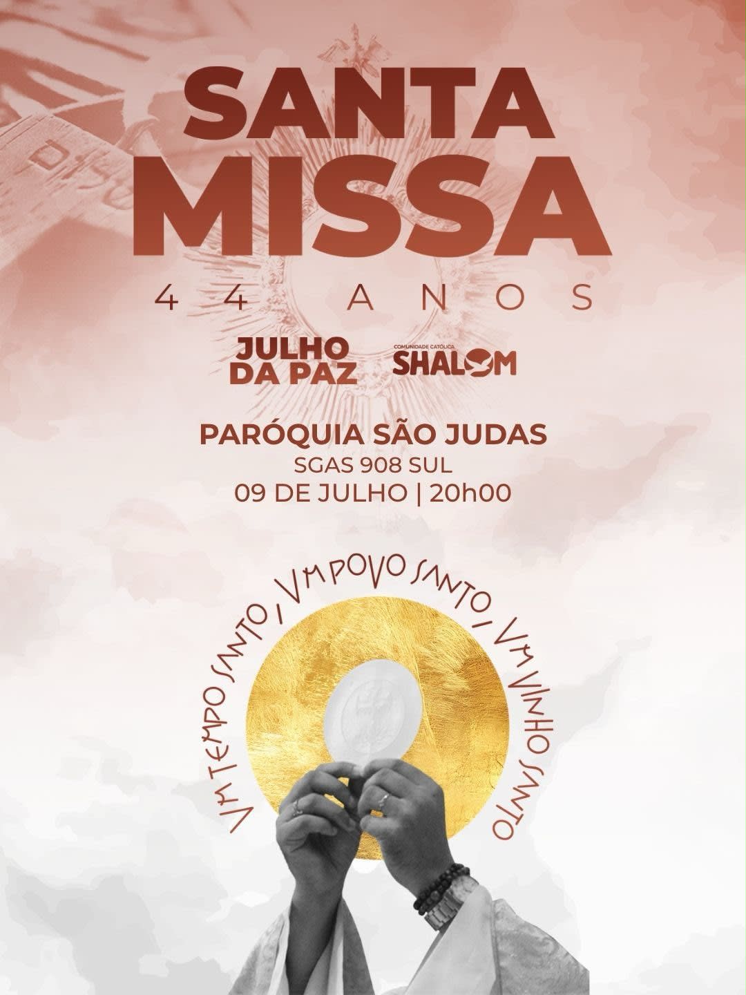 Descrição de horário para missa