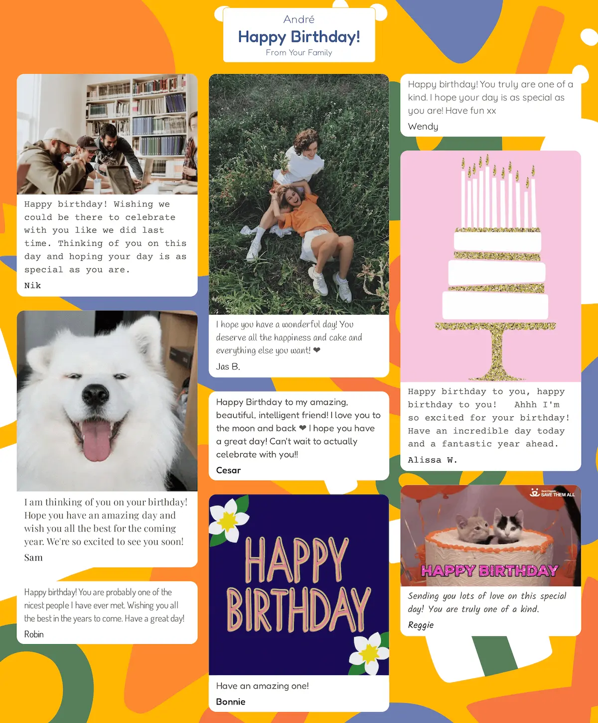 Group ecard for your brother's birthday