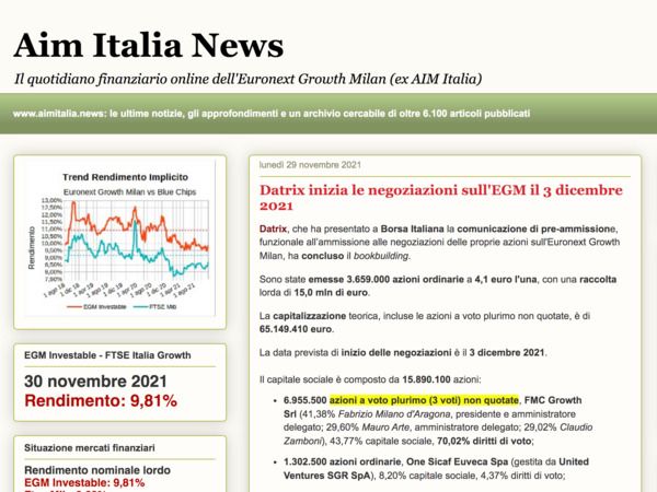 AIM Italia News