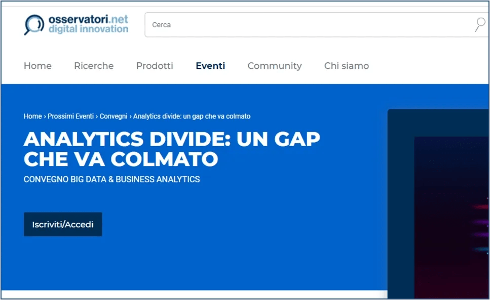 Con il PoliMI per la presentazione dei risultati dell'Osservatorio 2020 “Big Data & Business Analytics”