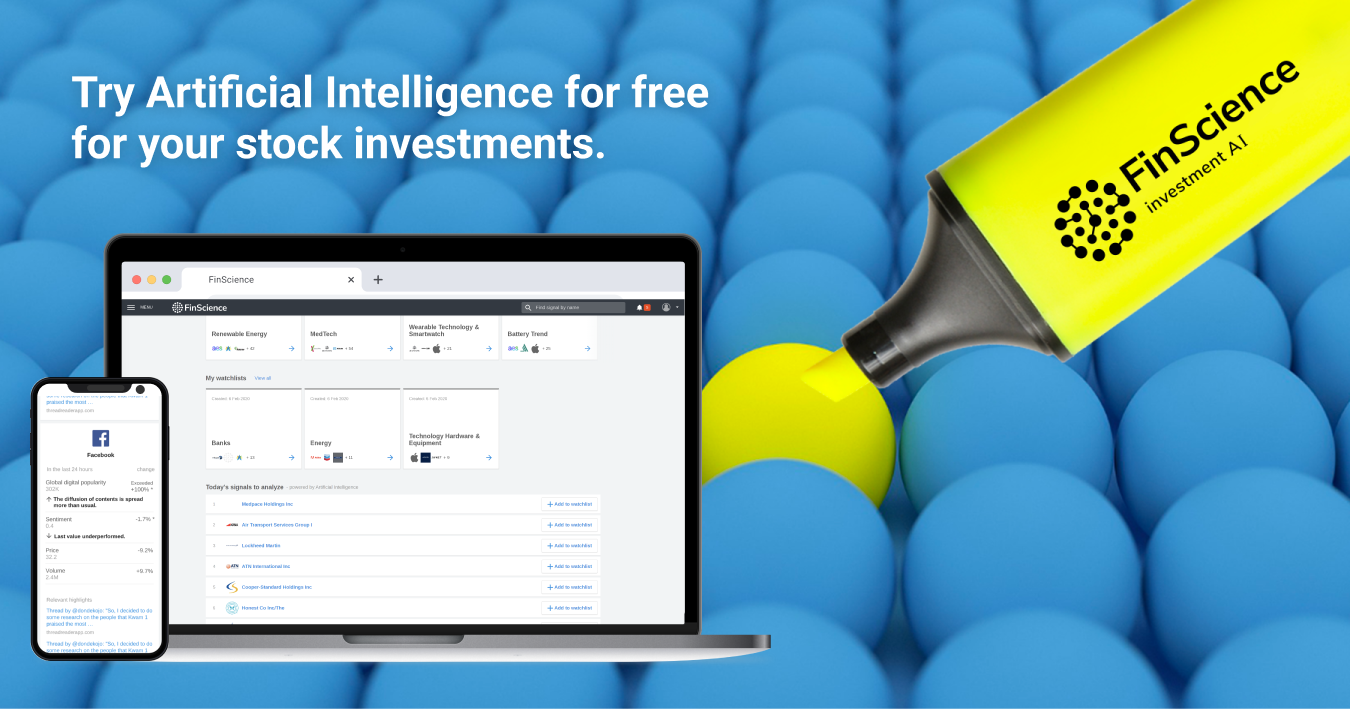 FinScience's alternative data platform now also for private investors, traders and advisors