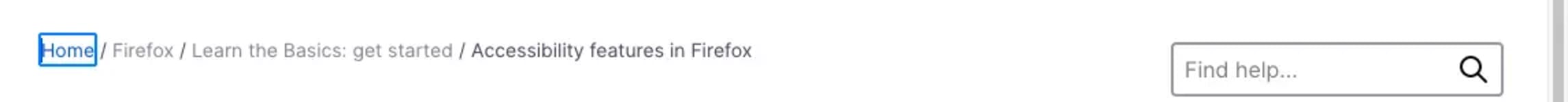 After the skip link the user is taken to the start of the breadcrumb navigation