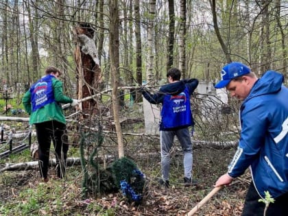 Волонтеры убрали спиленные деревья и привели в порядок захоронения ветеранов на Стригинском кладбище