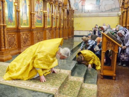 Прощеное воскресенье в Воскресенском соборе 26 февраля 2023 года