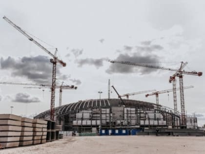 Каркас Ледового Дворца на Стрелке готов на 60%