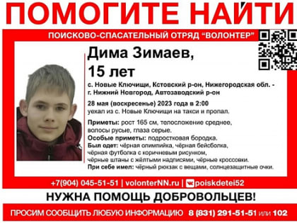 15-летний подросток уехал на такси и пропал в Кстовском районе