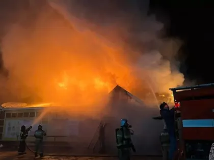 1200 «квадратов». Мощный пожар попал на видео в Нижегородской области