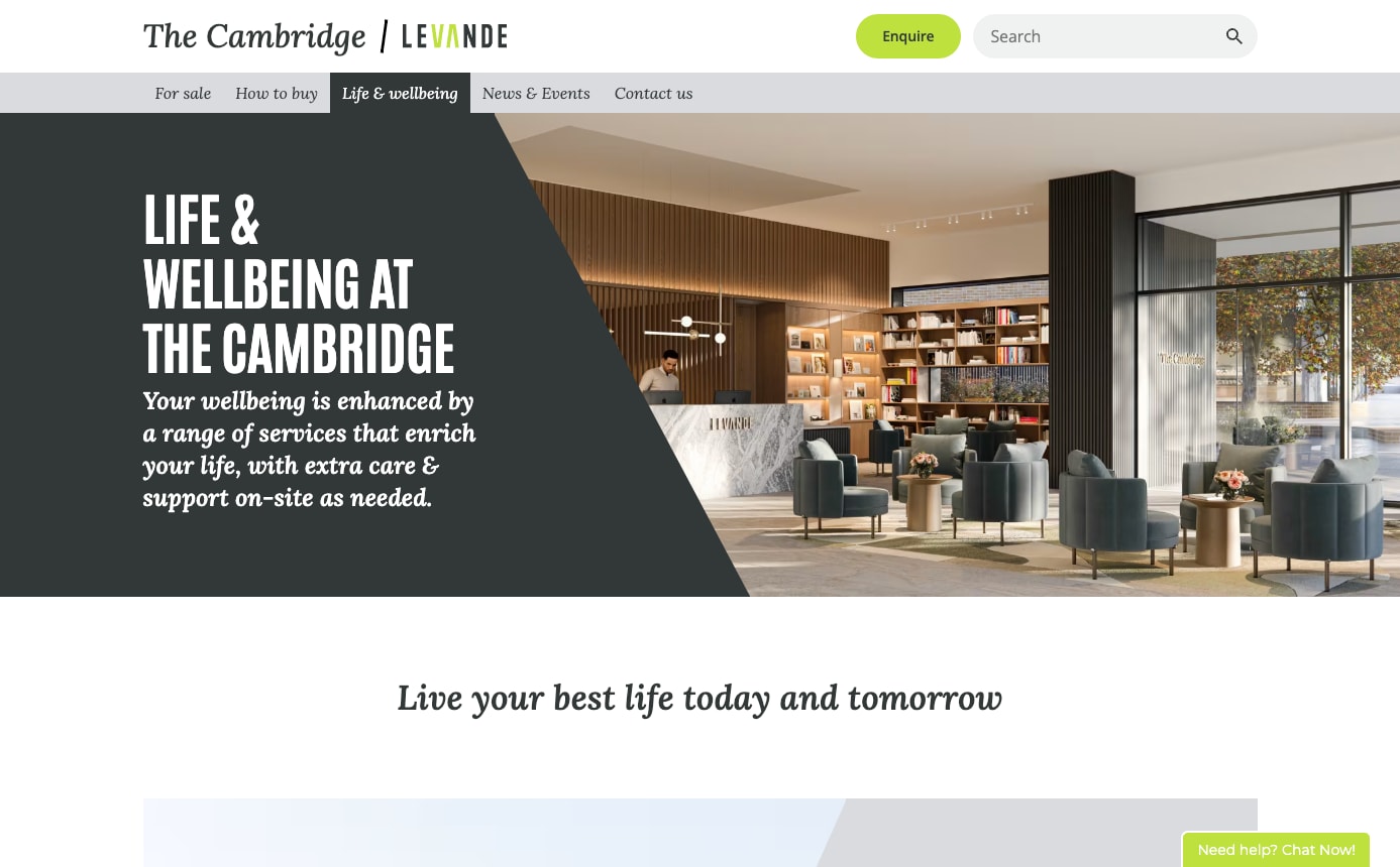 Screenshot of The Cambridge community webpage on desktop.