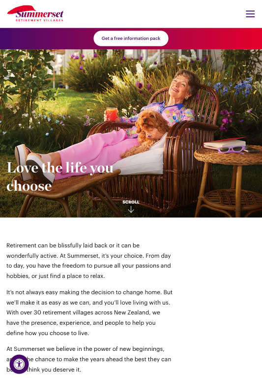 Tablet screenshot of Home page