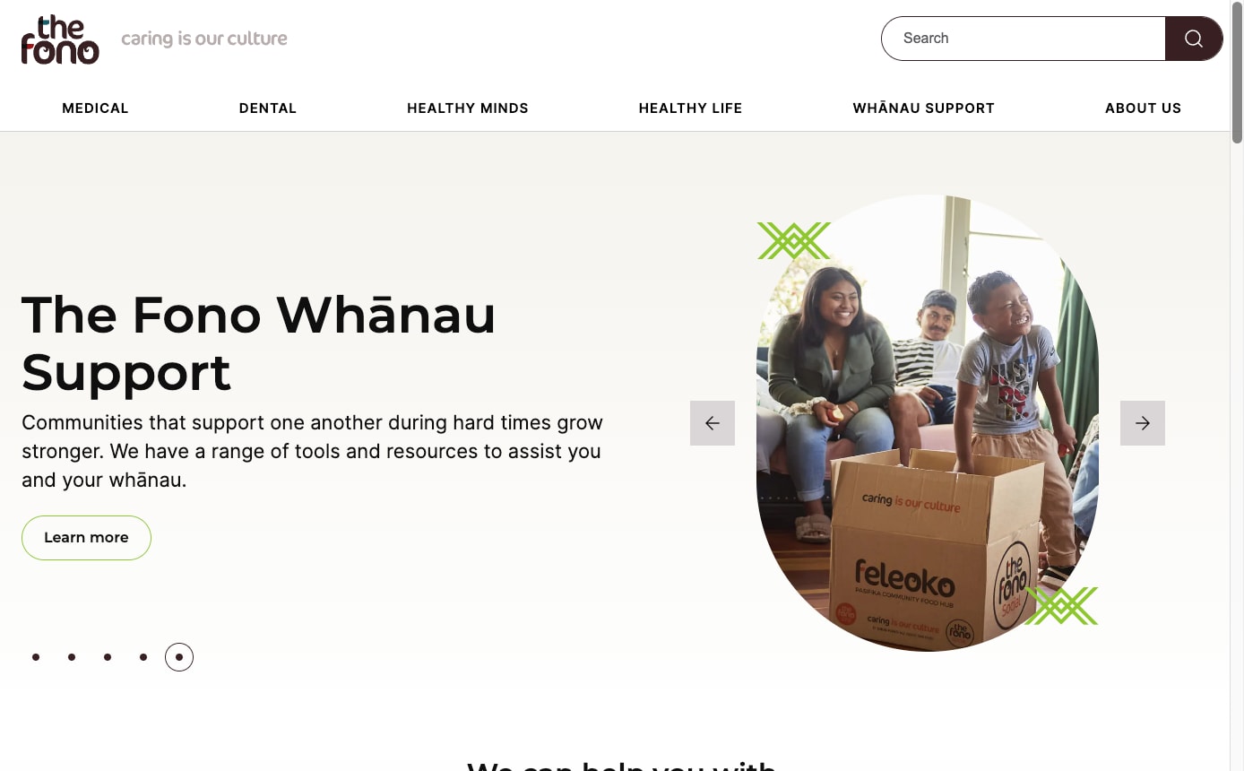 The Fono website homepage on desktop.