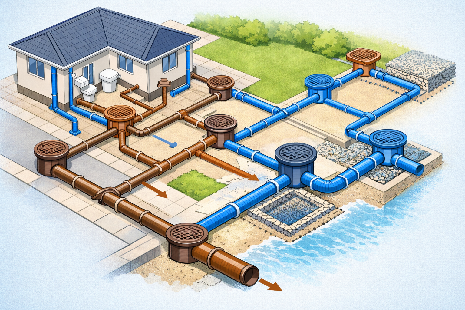 Sewerage & Rainwater Layout