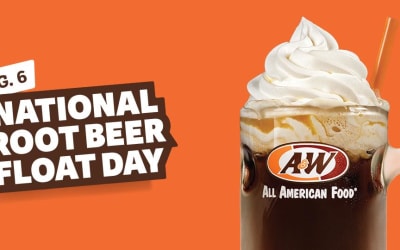 Get a free small Root Beer Float at participating A&W locations on August 6 from 2–8 p.m.