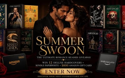 Enter for a chance to win 10 romance hardcovers, a Kindle Paperwhite, and an $800 Amazon gift card.