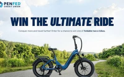 Enter for a chance to win one of two foldable e-bikes from PenFed Credit Union, valued at $1,499 each.