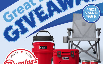 Enter for a chance to win a YETI cooler, bucket, chair, and drinkware package valued at $656.