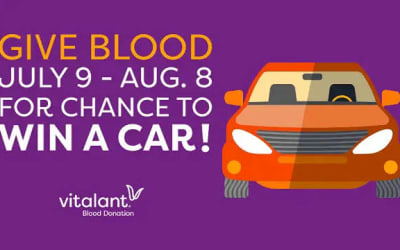 Donate blood, Power Red, platelets, or plasma with Vitalant for a chance to win up to $30,000 toward a new vehicle.