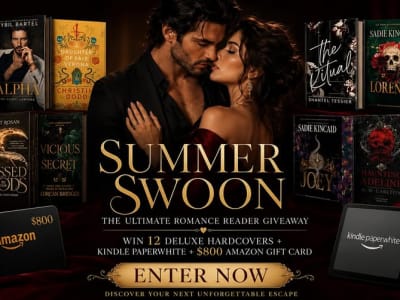 Enter for a chance to win 10 romance hardcovers, a Kindle Paperwhite, and an $800 Amazon gift card.