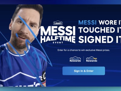 Enter for a chance to win one of 37 exclusive Lionel Messi prizes, including signed, worn, and game-used memorabilia from the Lowe's commercial shoot.