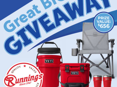 Enter for a chance to win a YETI cooler, bucket, chair, and drinkware package valued at $656.