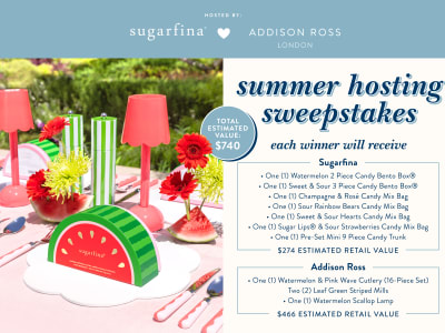 Enter the Sugarfina Evergreen Sweepstakes for a chance to win a collection of gourmet candy and sweet treats from Sugarfina.