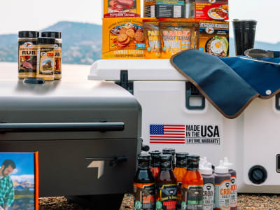 Enter for a chance to win over $1,700 in backyard BBQ gear including a cooler, tabletop grill, BBQ set, sauces, seasonings, and more.
