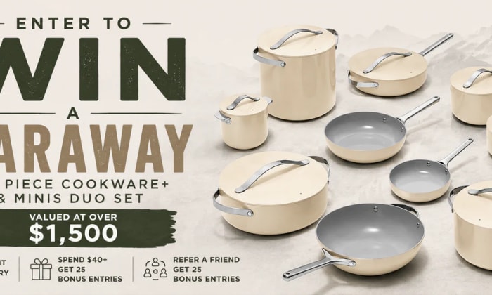 Win $1,500 of Caraway Clean Cookware from Mountaineer Brand 🍳