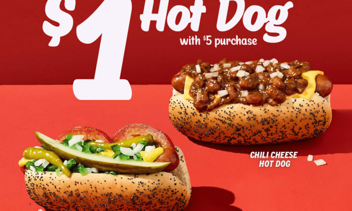 Portillo's $1 Hot Dog with $5 Purchase 🌭