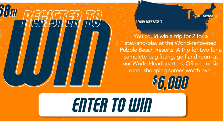 Carl's Golfland 68th Anniversary Sweepstakes ⛳