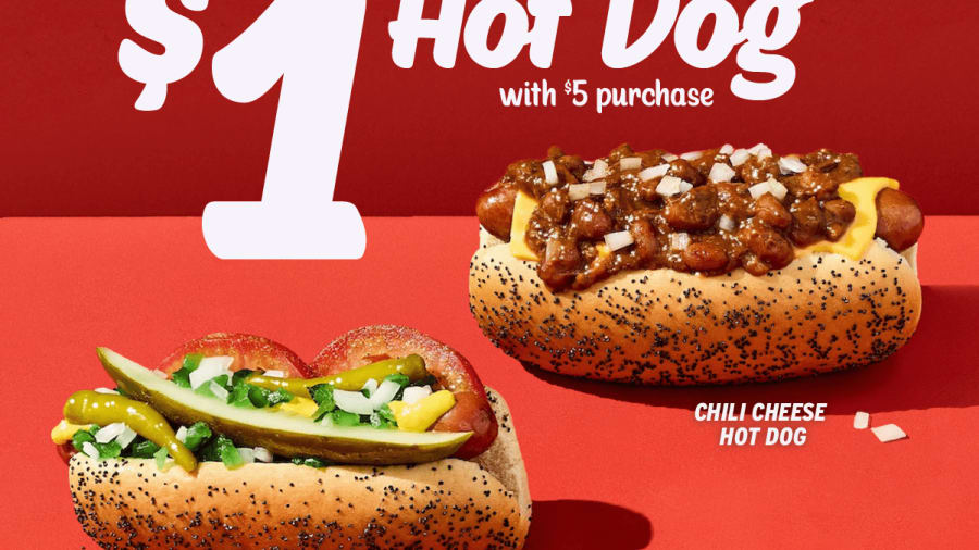 Portillo's $1 Hot Dog with $5 Purchase 🌭