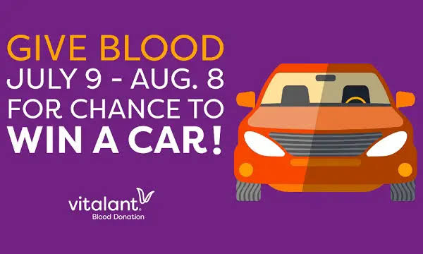 Vitalant Summer Car Giveaway — Donate Blood, Win a Car 🚗