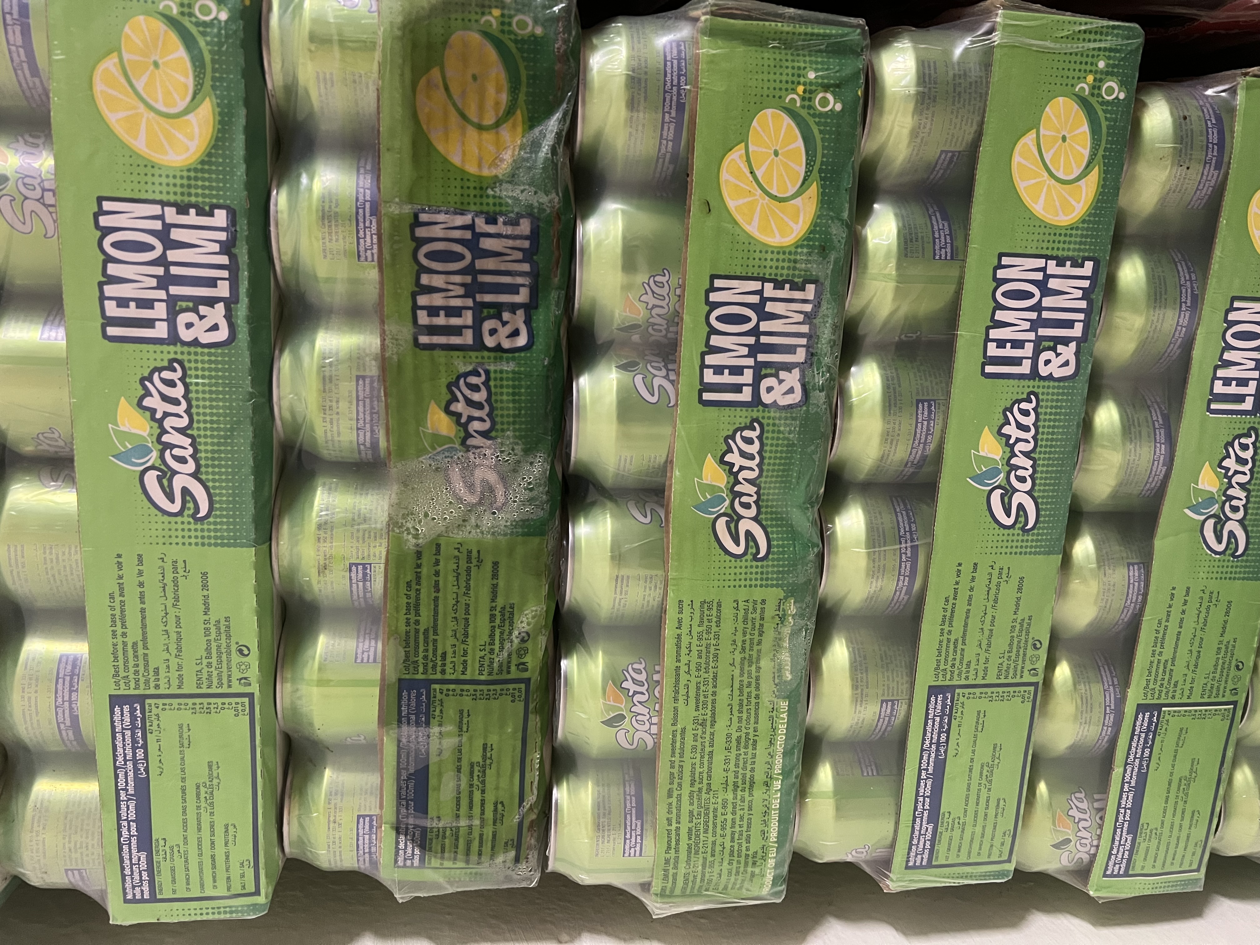 Caja de refresco Santa limón