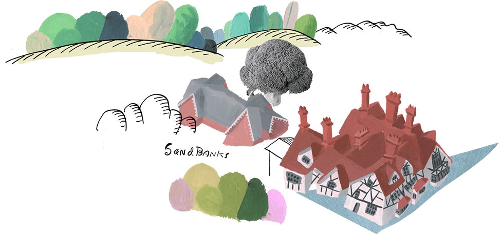 The Banks Tea - English Tea - Sandbanks Robertsbridge Illustration