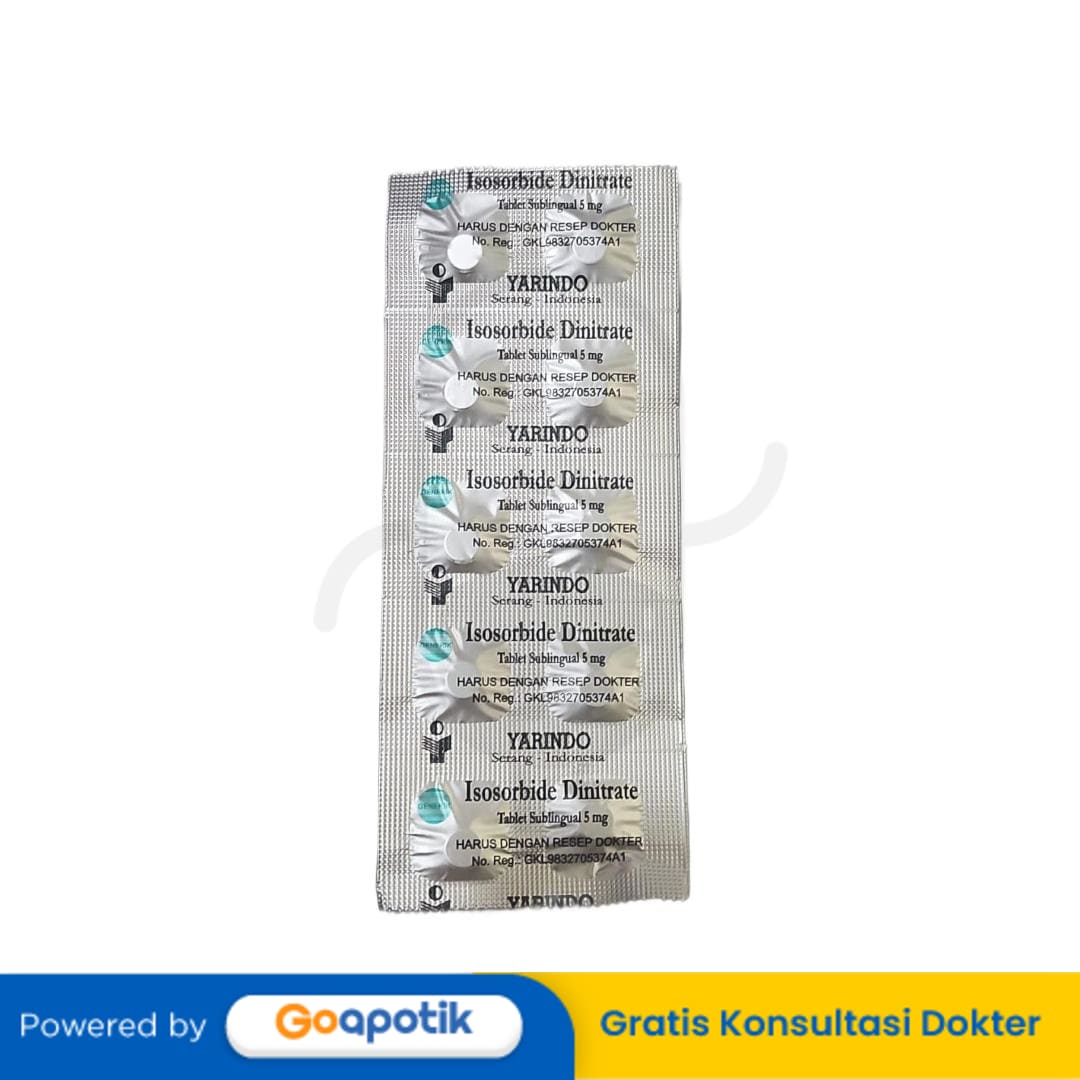 ISOSORBIDE DINITRATE YARINDO 5 MG STRIP 10 TABLET