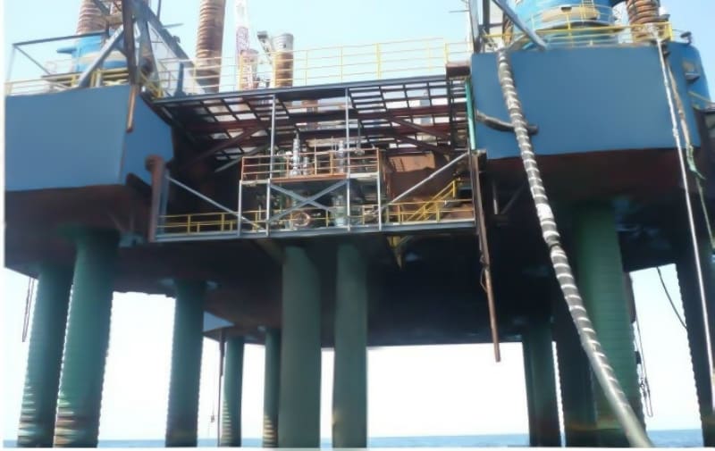 Saltpond APG-1 offshore oil production platform structure in Ghana