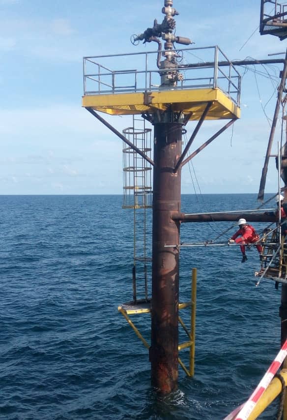 Ondo oil field vertical offshore exploration pipe well in Nigeria